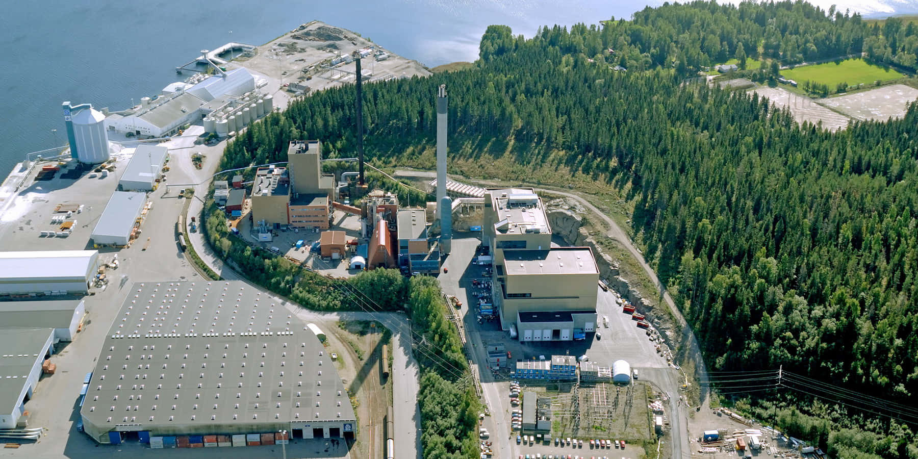 Sundsvall Industrial Area Aerial View Wallpaper