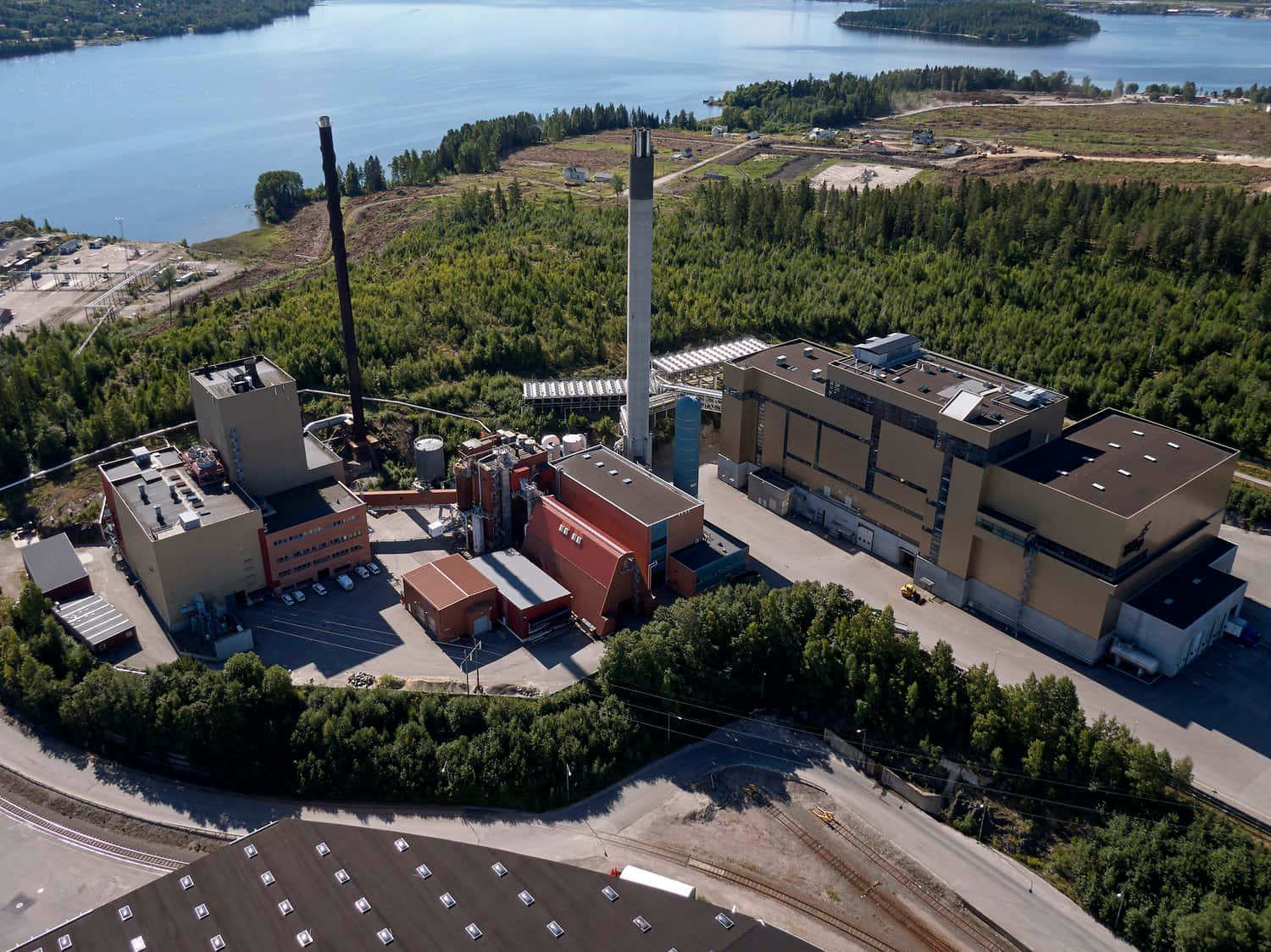 Sundsvall Industrial Facility Aerial View Wallpaper