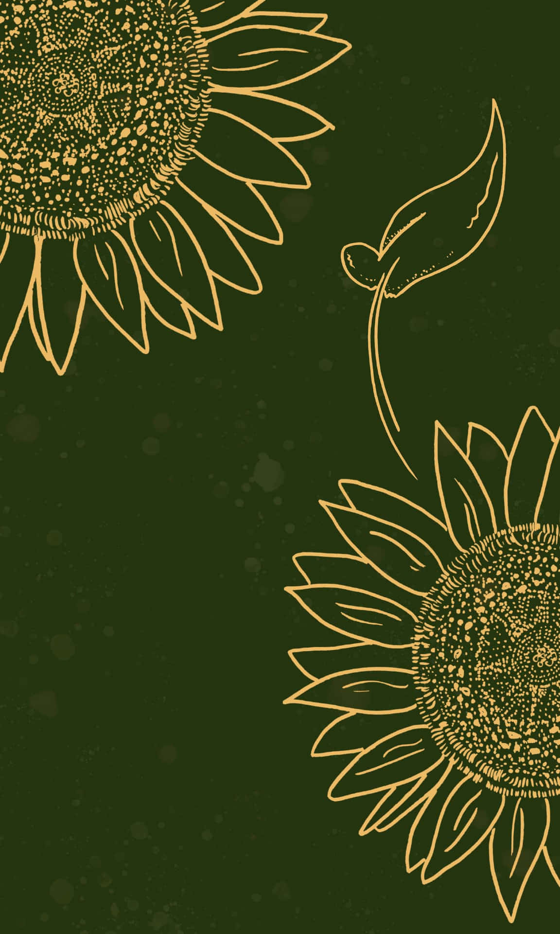 Yellow Leaf And Sunflower Aesthetic Iphone Wallpaper