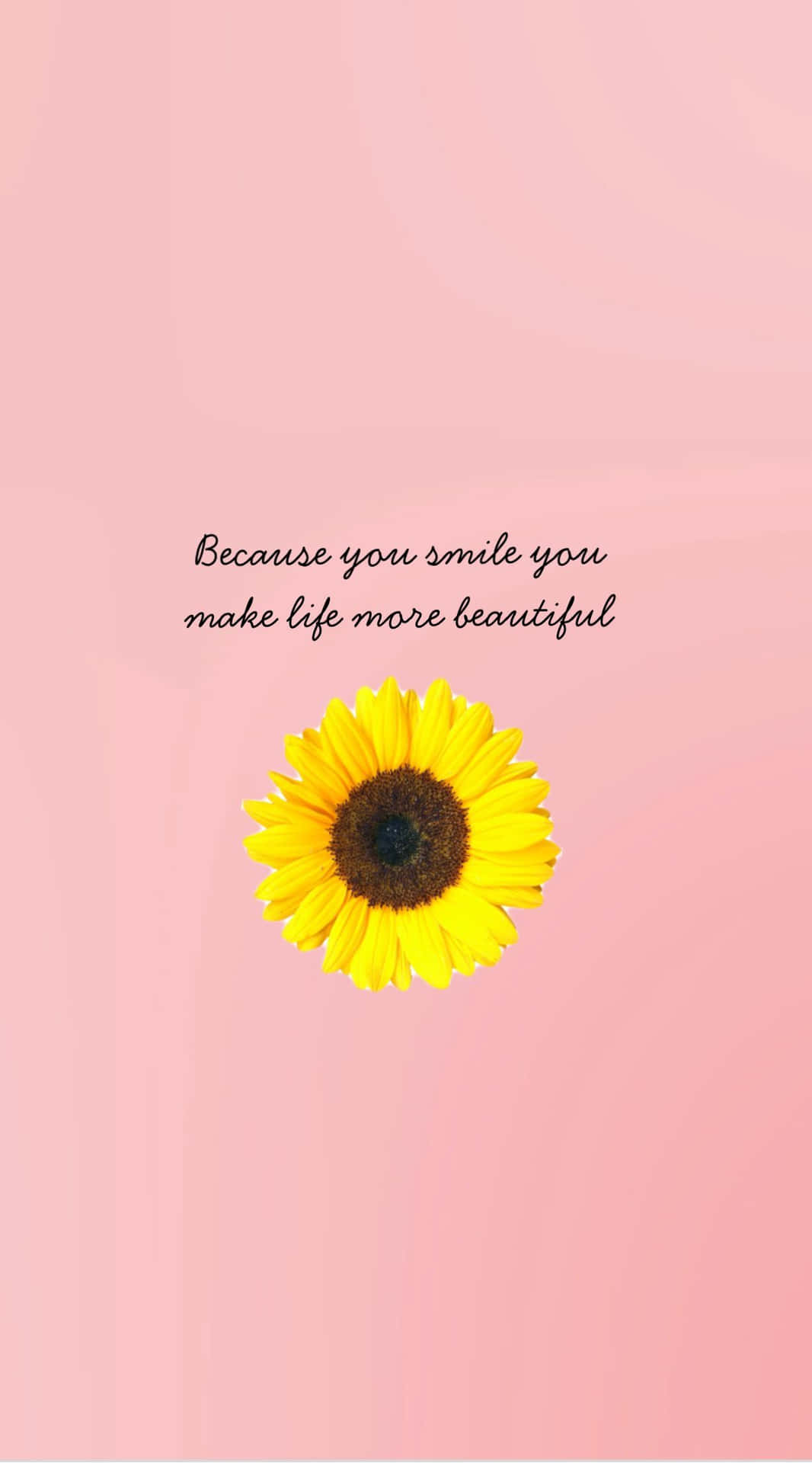 Beautiful Life Quote And Sunflower Aesthetic Iphone Wallpaper