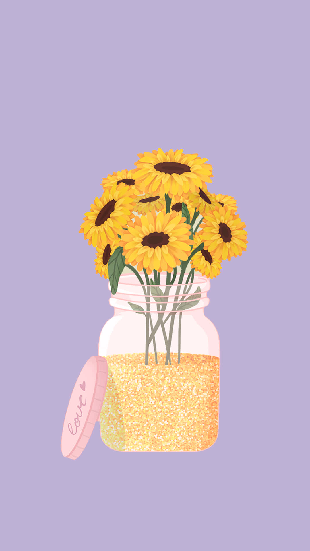 Jar With Sunflower Aesthetic Iphone Wallpaper