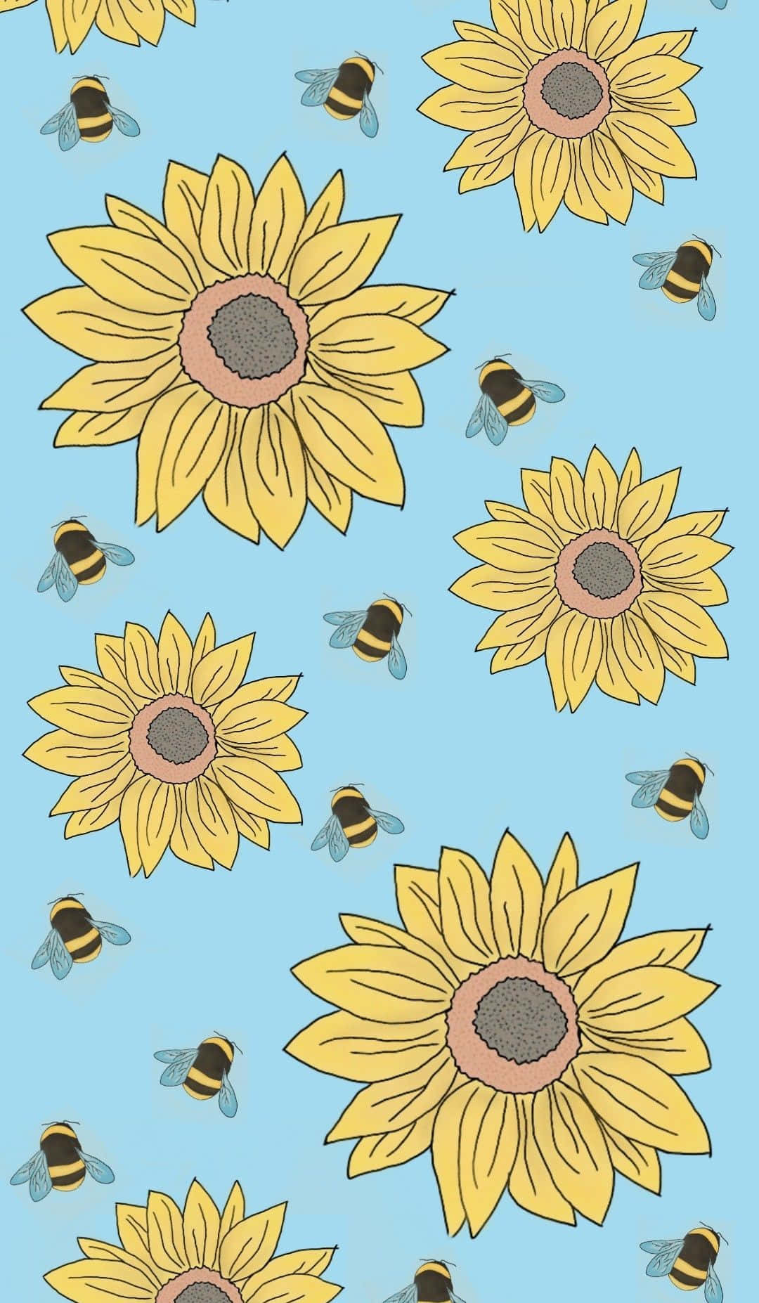 Erhellensie Ihren Tag Mit Diesem Fröhlichen Sonnenblumen-ästhetik Iphone Hintergrundbild! Wallpaper