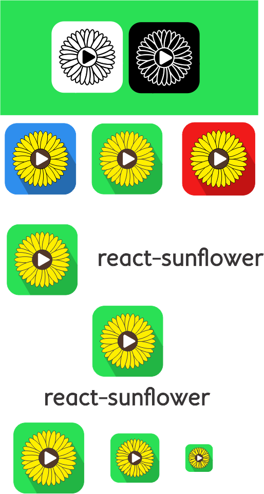 Sunflower App Icon Variations PNG