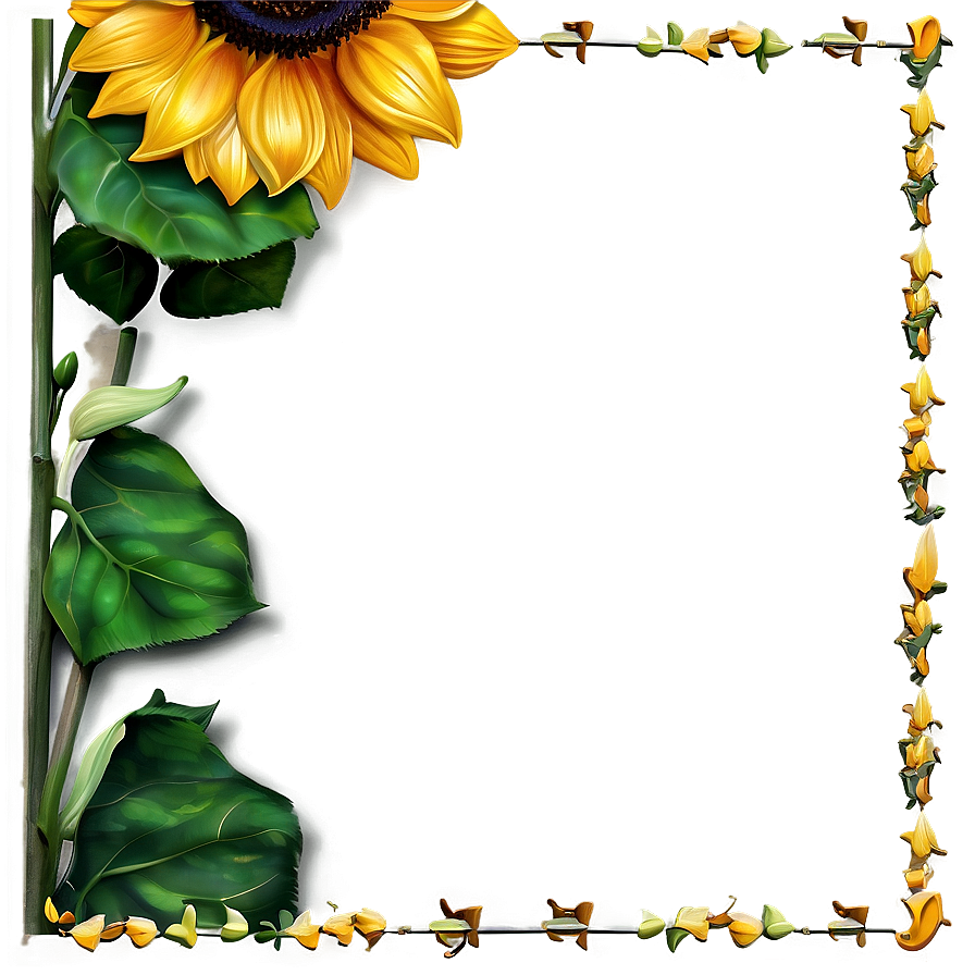 Sunflower Border Png Wuq PNG