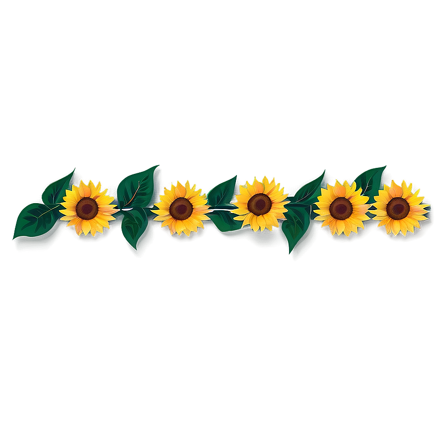 Sunflower Border Transparent Png 05262024 PNG