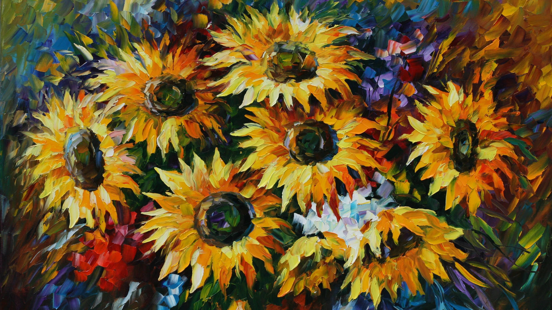 Sunflower Bouquet Laptop Wallpaper