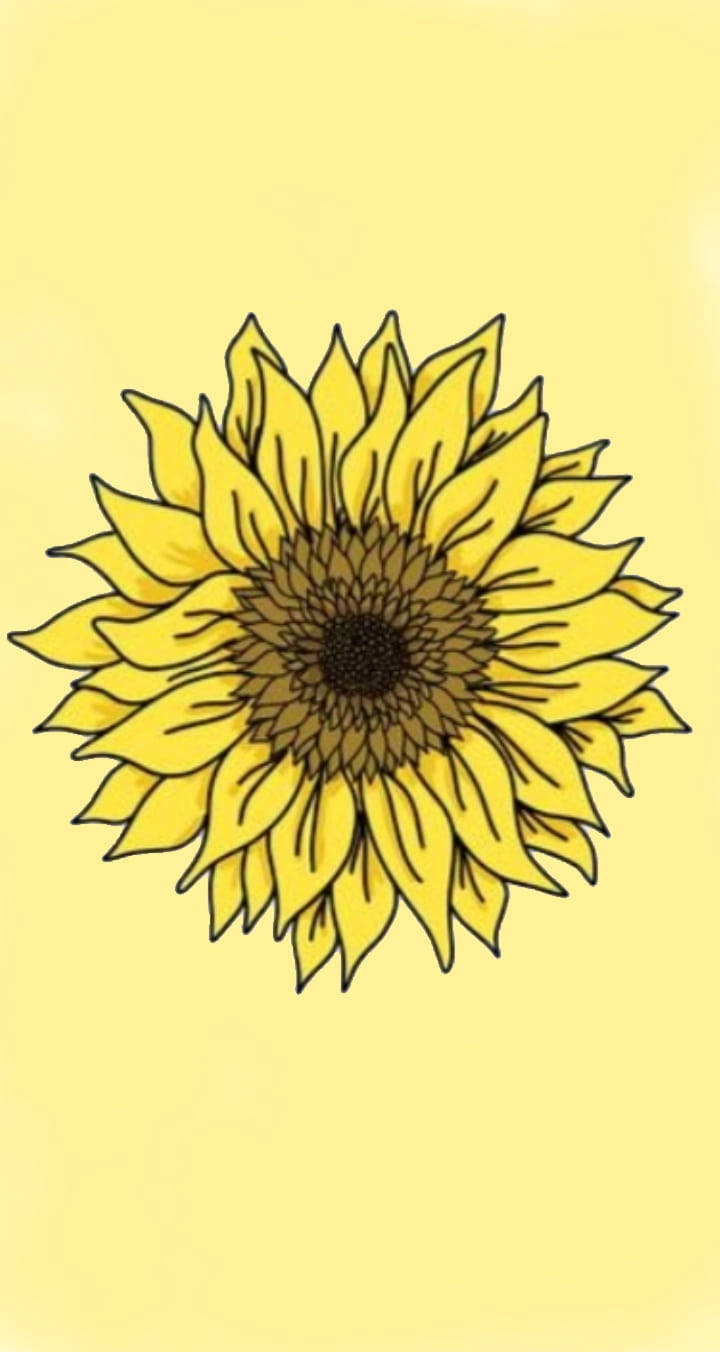 Sunflower Cute Pastel Yellow Aesthetic Background