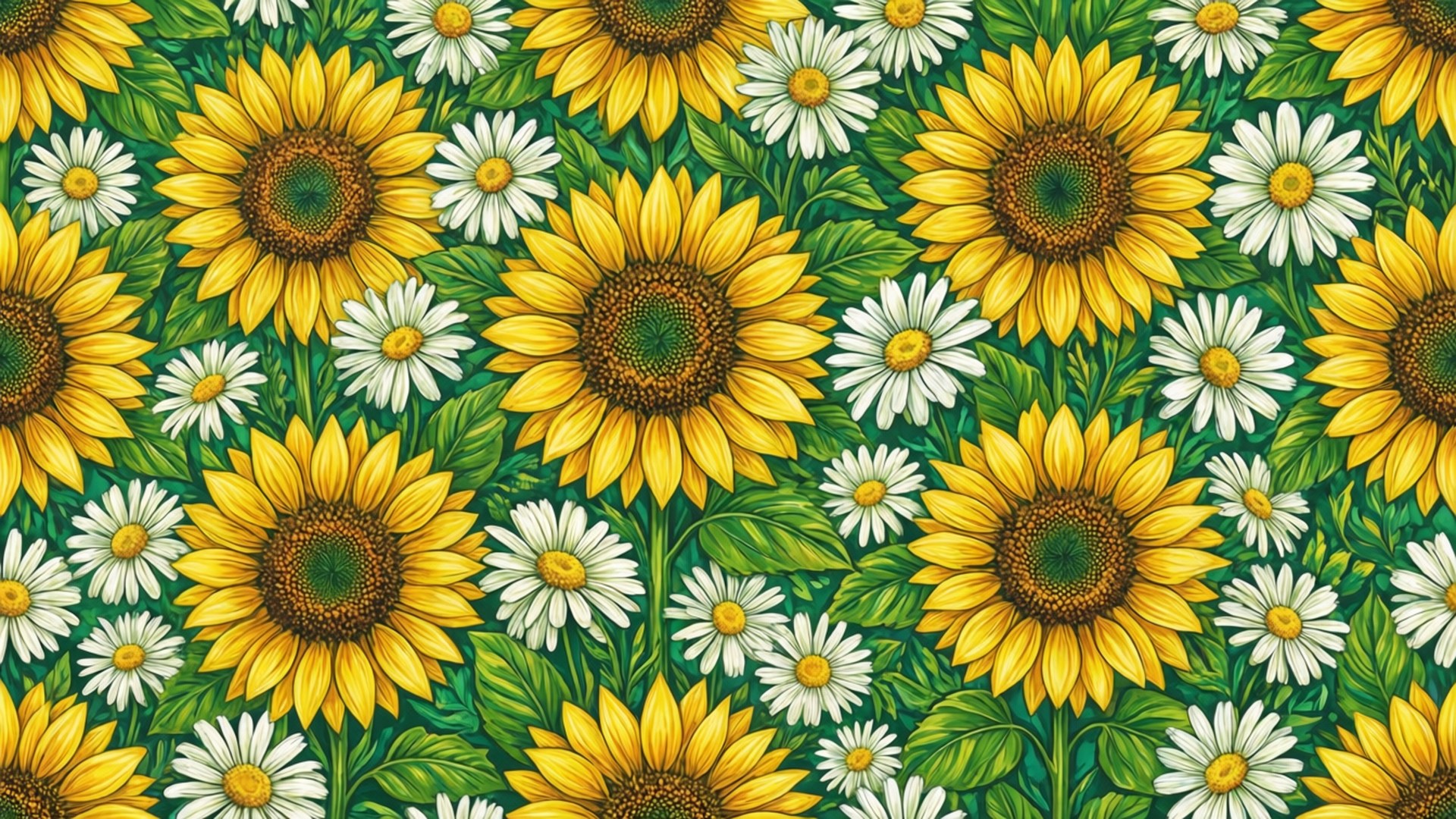 Sonnenblumenfeld Muster Wallpaper