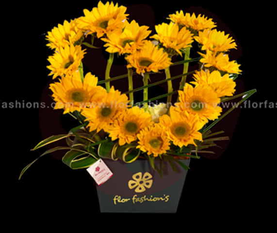 Sunflower Heart Arrangement Floral Design PNG