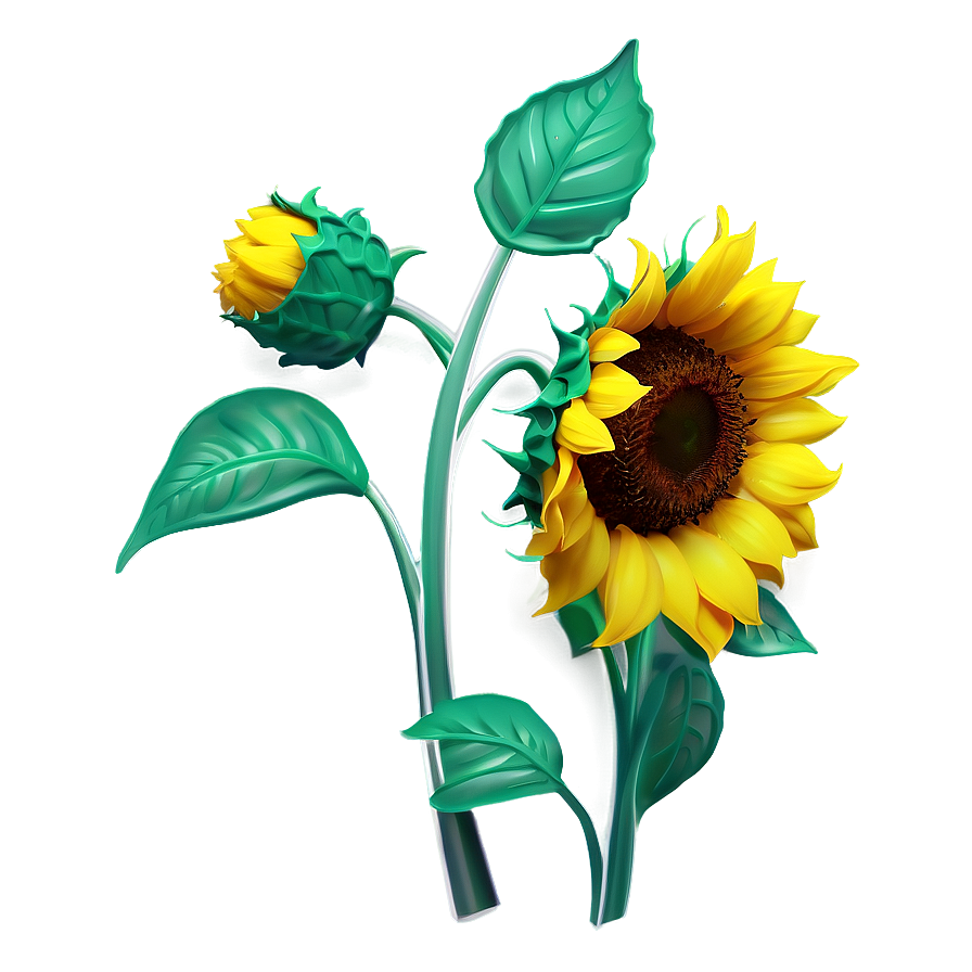 Sunflower Illustration Png 05032024 PNG