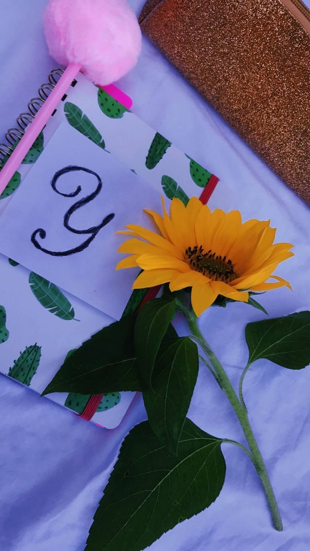 Sunflower Letter Y Wallpaper