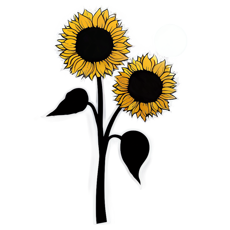 Sunflower Silhouette Graphic Png Ntm PNG