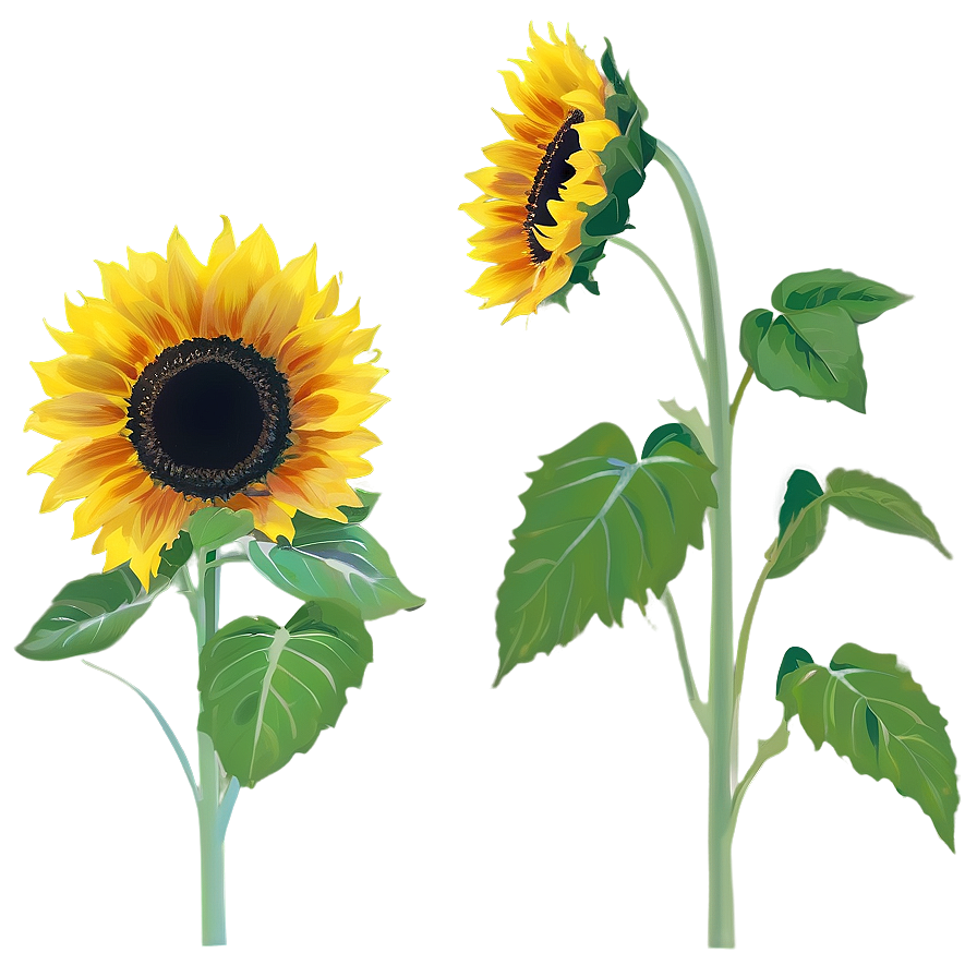 Sunflower Silhouette Png 05032024 PNG