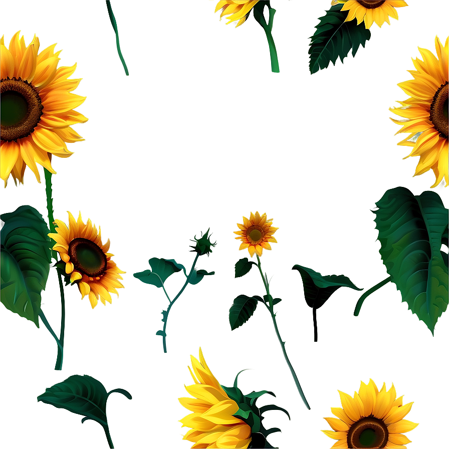 Sunflower Silhouette Png Wof PNG