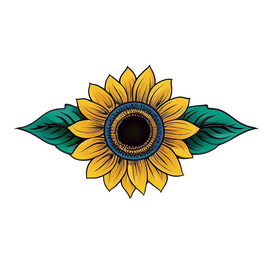 Sunflower Tattoo Design Png 05032024 PNG