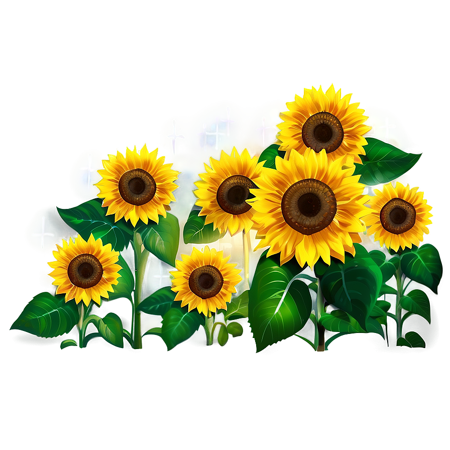 Sunflower Transparent Mural Png Oyq80 PNG