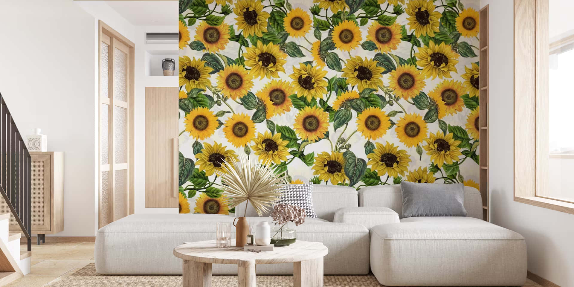 Sunflower Wallpaper Living Room Decor Wallpaper