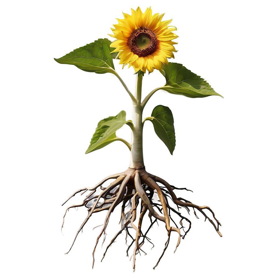 Sunflower With Roots Png Vhh PNG