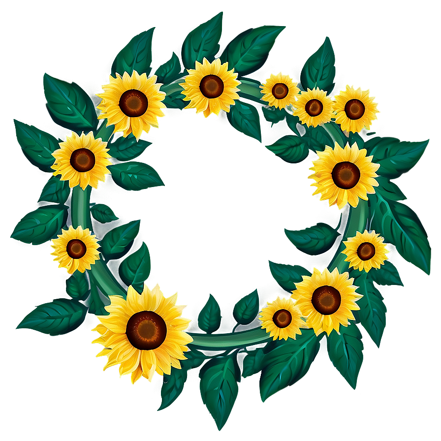 Sunflower Wreath Png 05032024 PNG