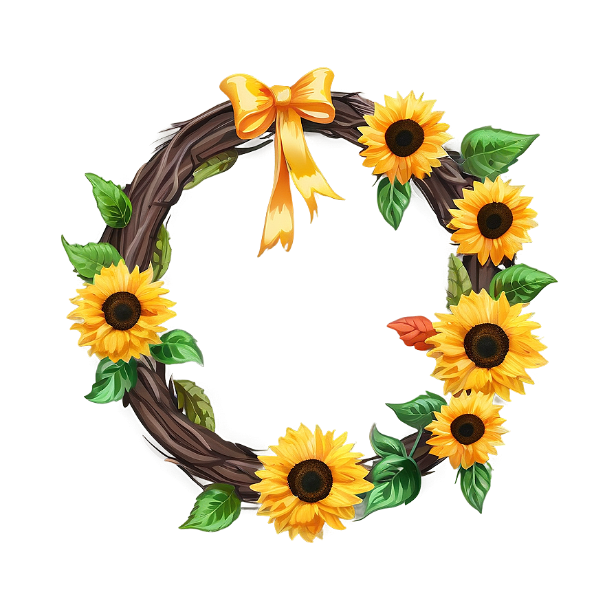 Sunflower Wreath Png Etp43 PNG