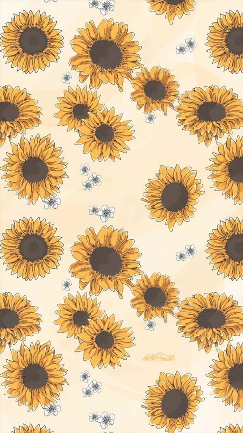 Bildeine Leuchtend Gelbe Sonnenblume Steht Vor Einem Blauen Himmel-hintergrund. Wallpaper