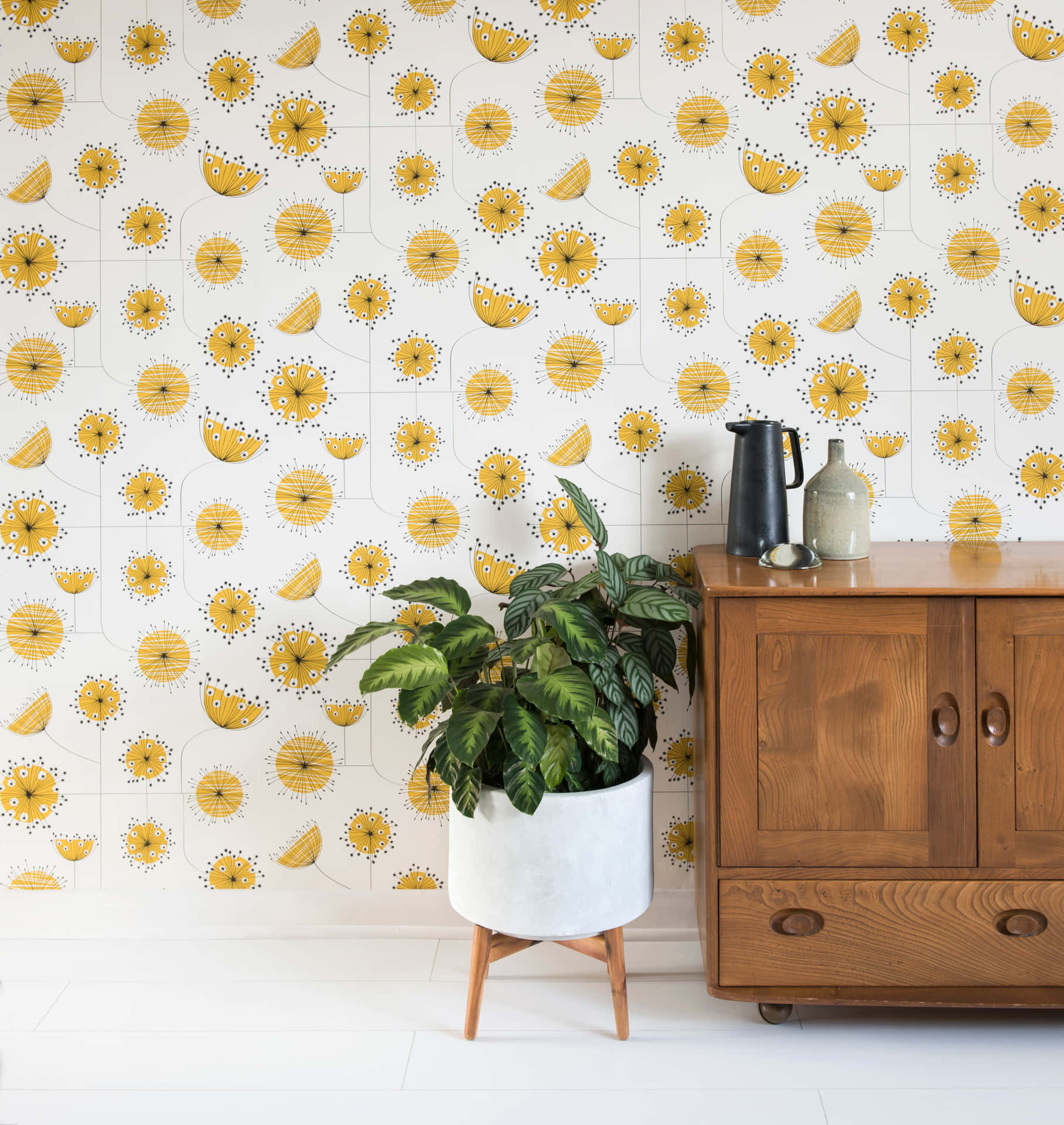 Nyd skønheden fra solsikker med en lys, gul farve Wallpaper