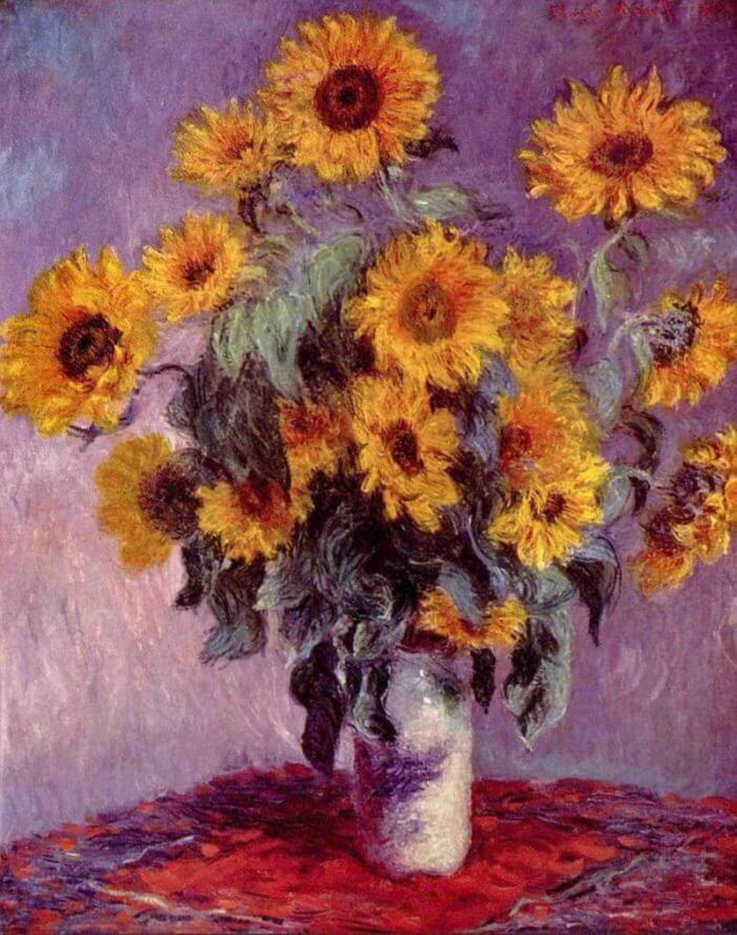 Sunflowers By Claude Monet Wallpaper
