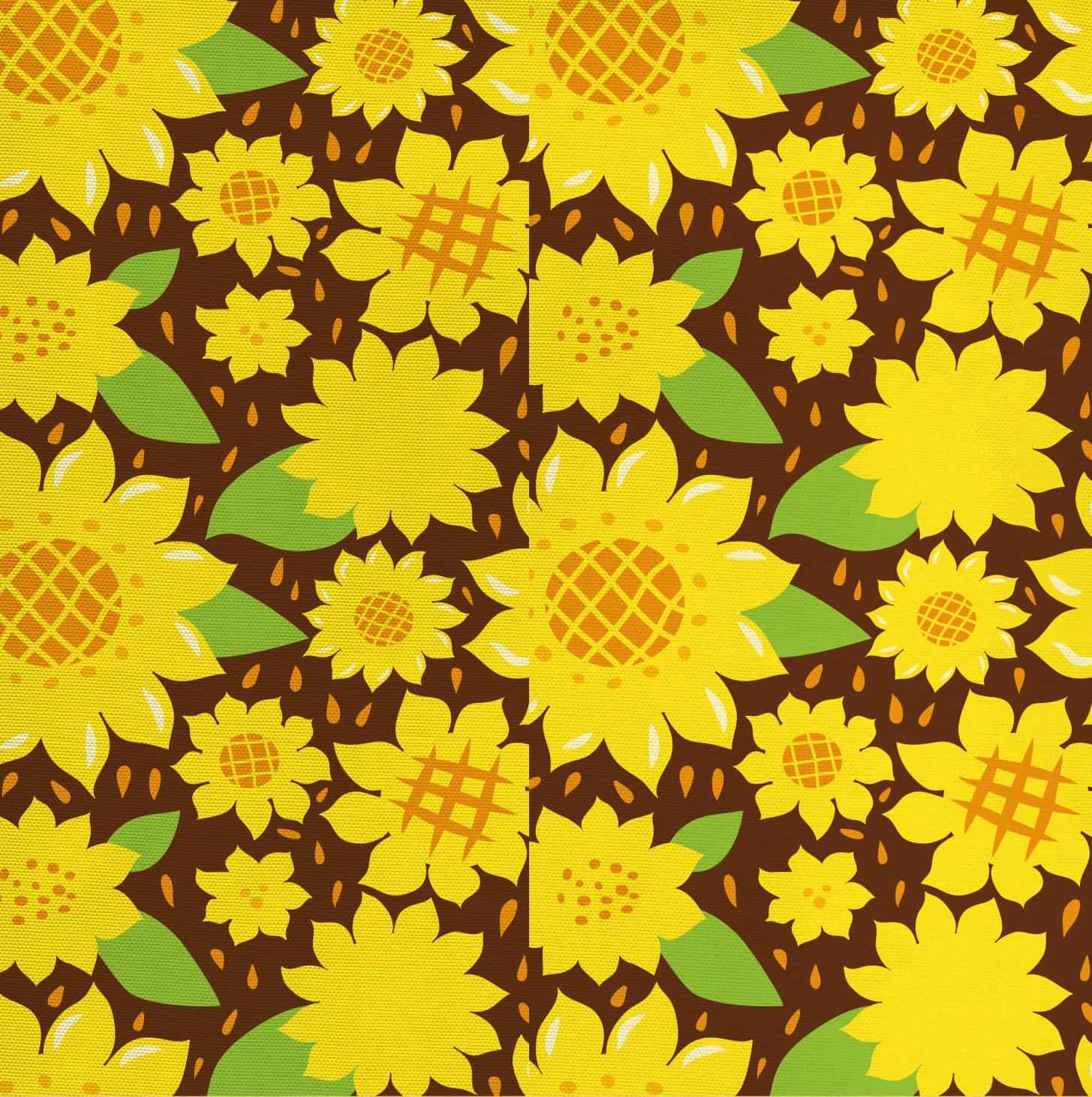 Sunflowers On Brown Fabric By Sassy_sassy On Spoonflower - Custom Fabric