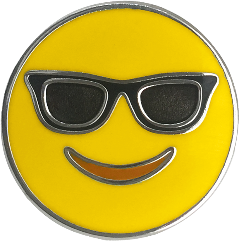 Download Sunglasses Emoji Pin | Wallpapers.com