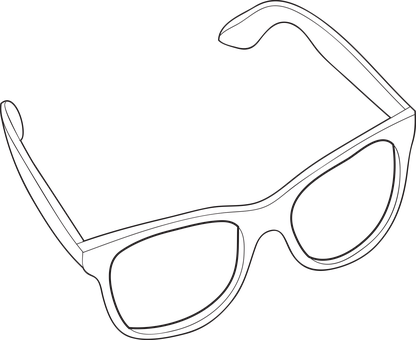 Sunglasses Outline Vector PNG