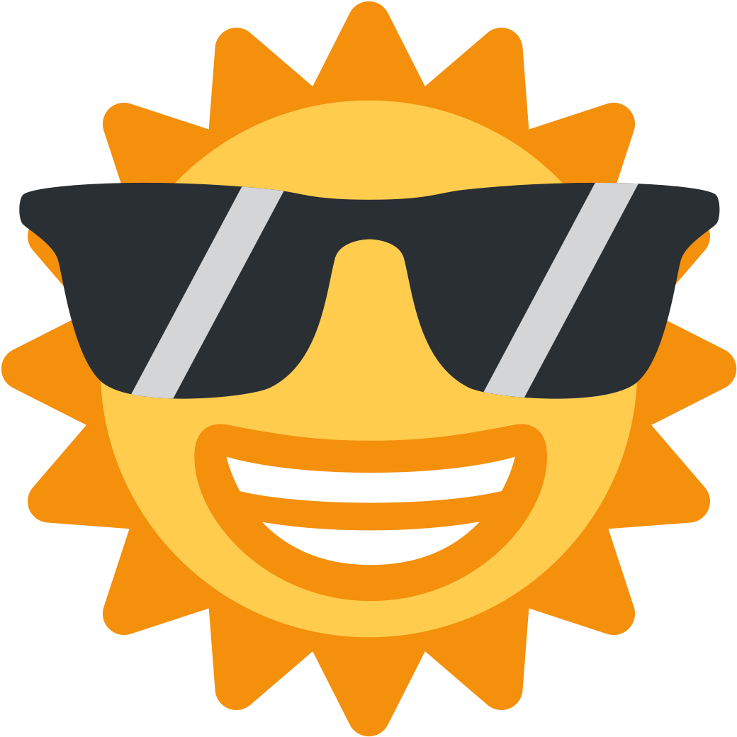 Sunglasses Smiling Sun Emoji PNG