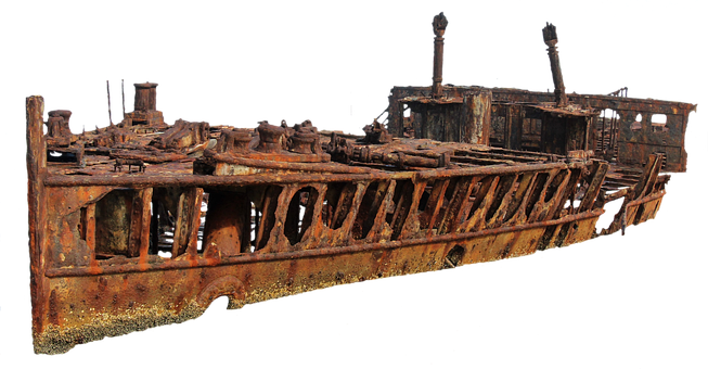 Sunken Shipwreck Rusty Hull PNG