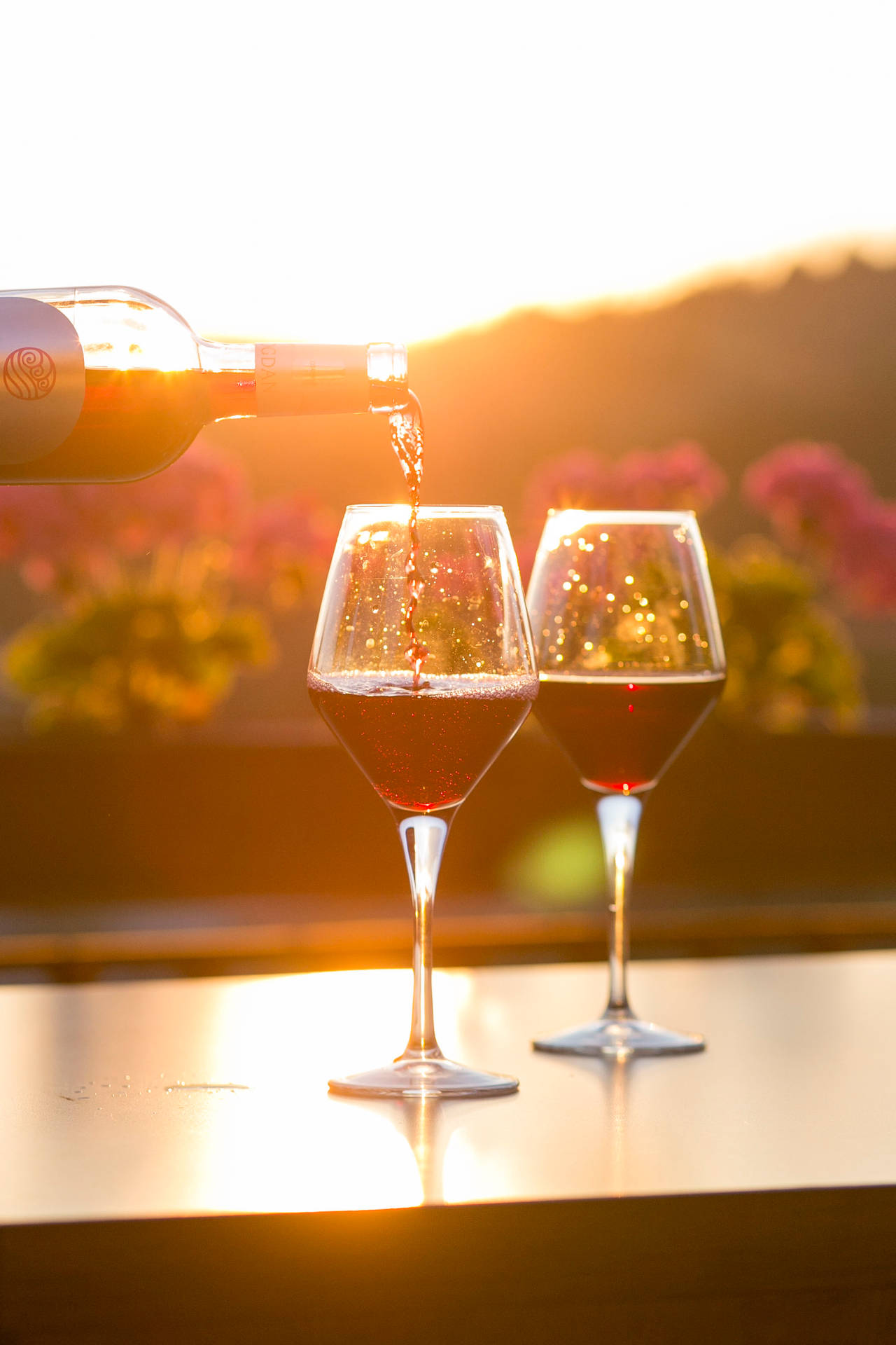 Sunlight And Red Wine Wallpaper