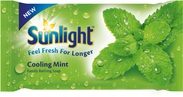 Sunlight Cooling Mint Soap Packaging PNG
