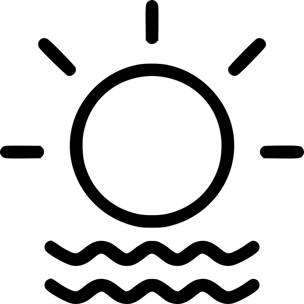 Sunlight Icon Over Waves PNG