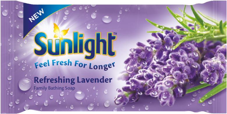 Sunlight Refreshing Lavender Soap Packaging PNG