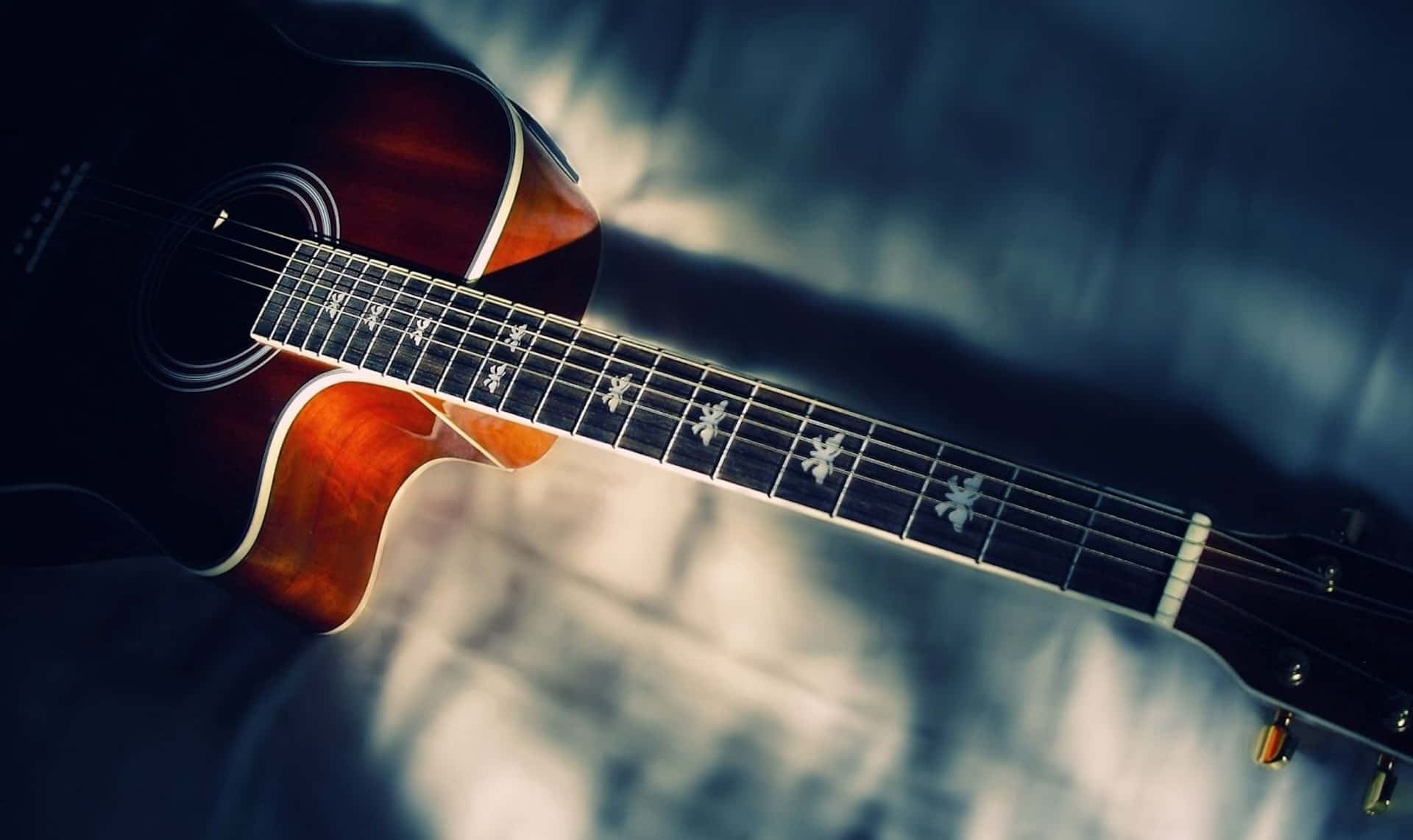 Sunlit Acoustic Guitar H D Wallpaper