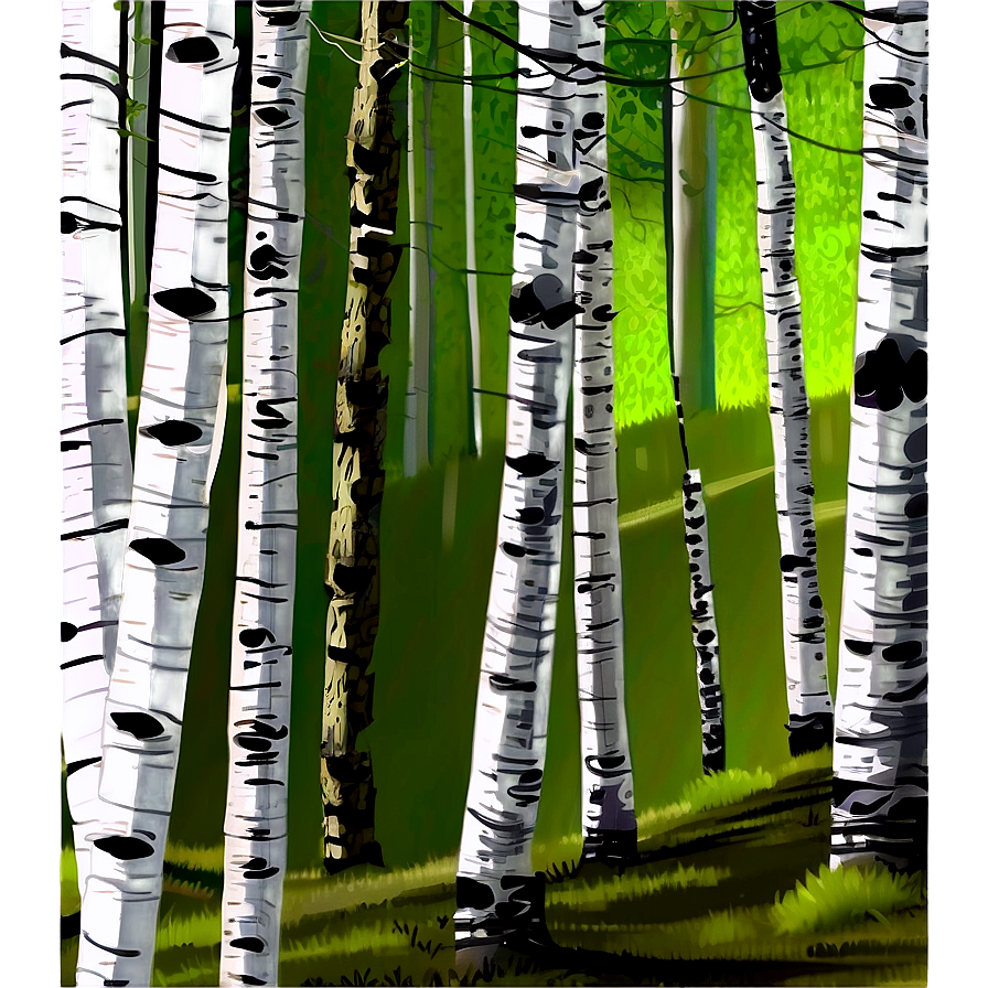 Sunlit Aspen Forest Trees Png 06262024 PNG