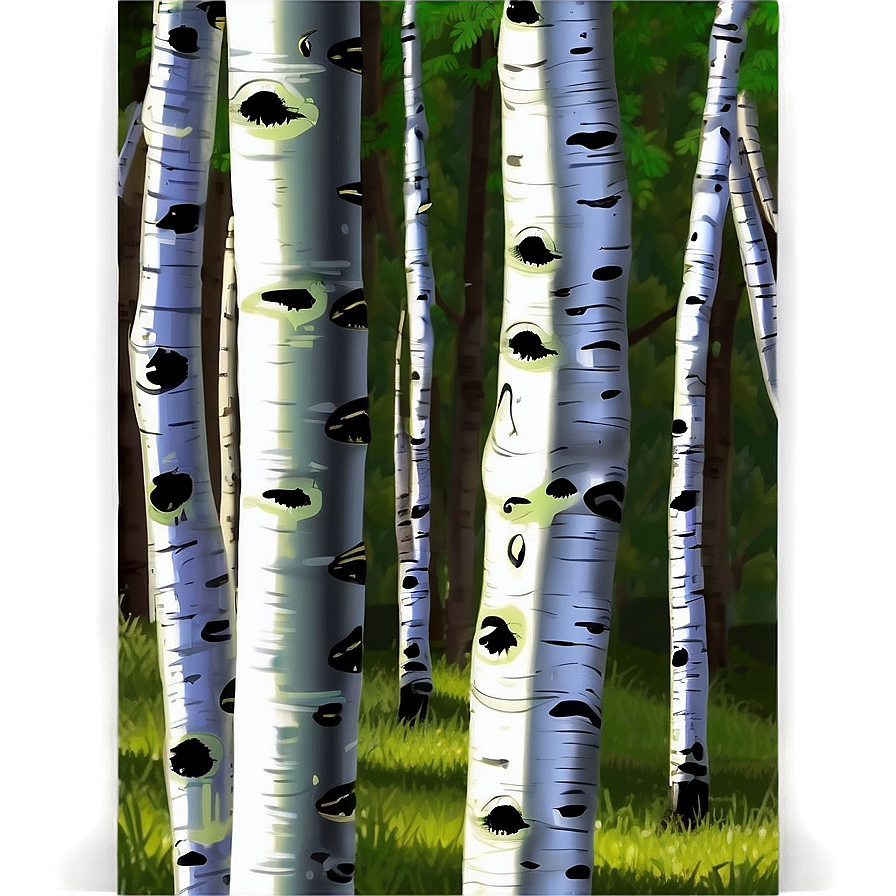 Sunlit Aspen Forest Trees Png 49 PNG