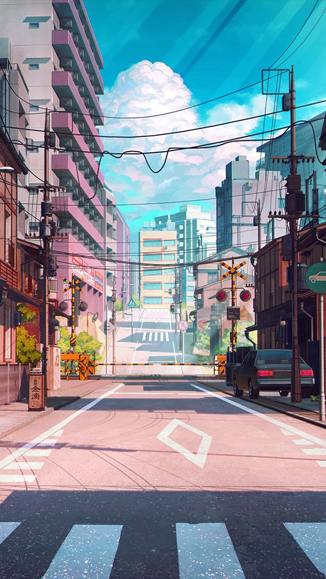 Sunny_ Anime_ Street_ Scene Wallpaper