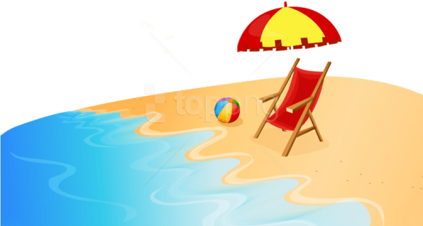 Sunny Beach Vacation Clipart PNG