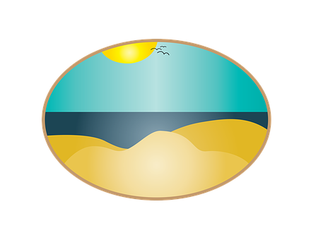 Sunny Beach Vector Illustration PNG