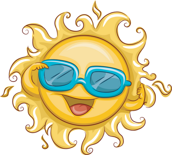 Sunny Cartoon Character With Sunglasses PNG