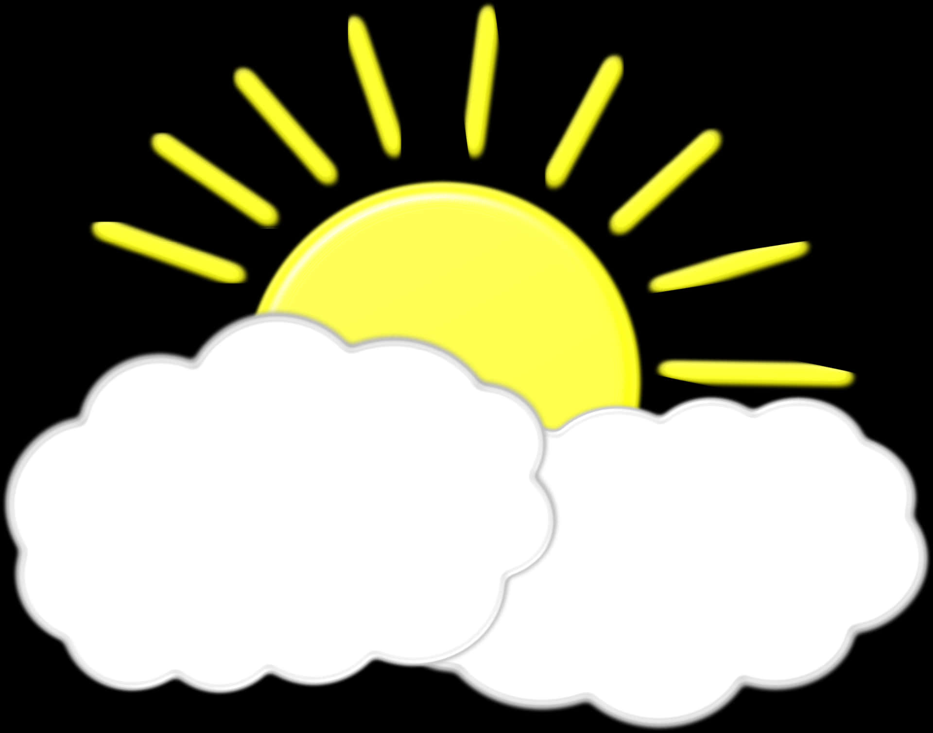 Sunny Clouds Cartoon Illustration PNG