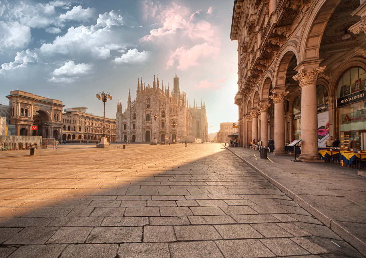 Sunny Day In Milan Cathedral Wallpaper