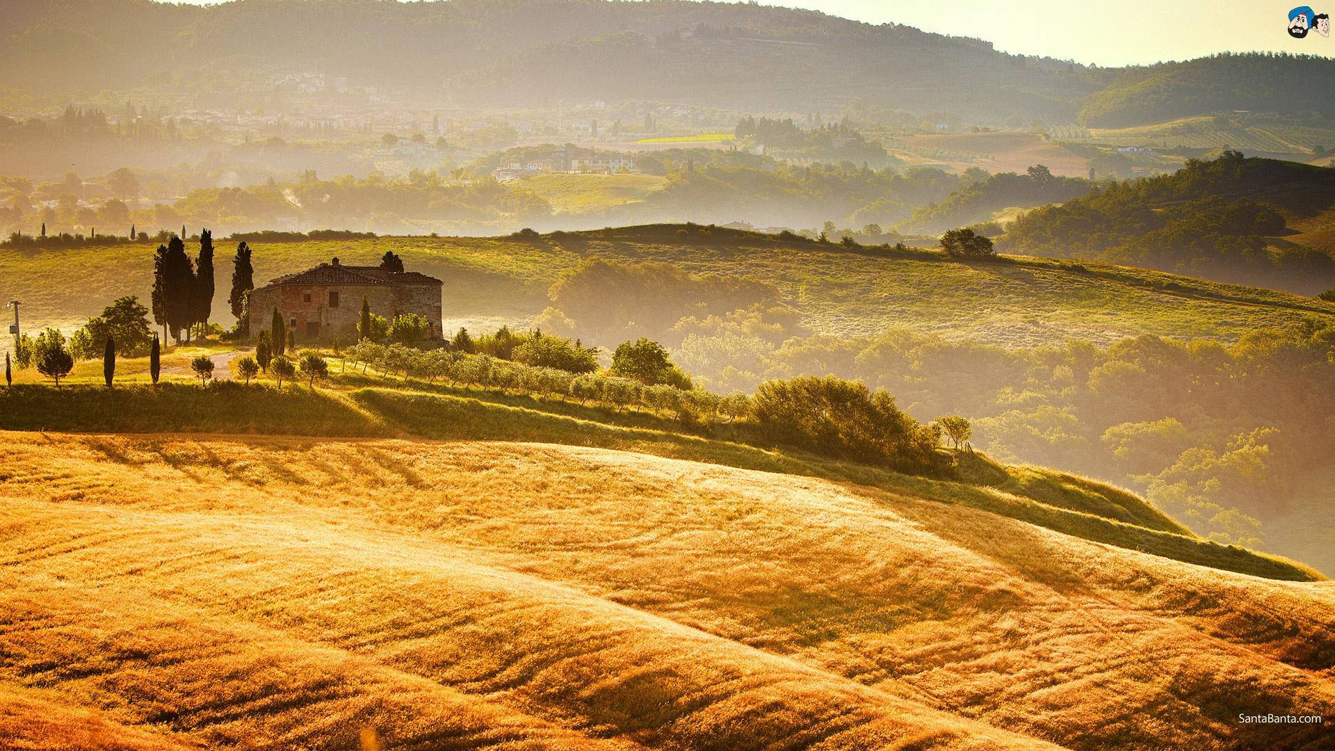Sunny Day In Tuscany Italy Wallpaper