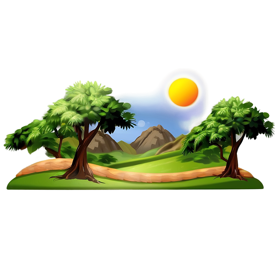 Sunny Day Landscape Png 06202024 PNG