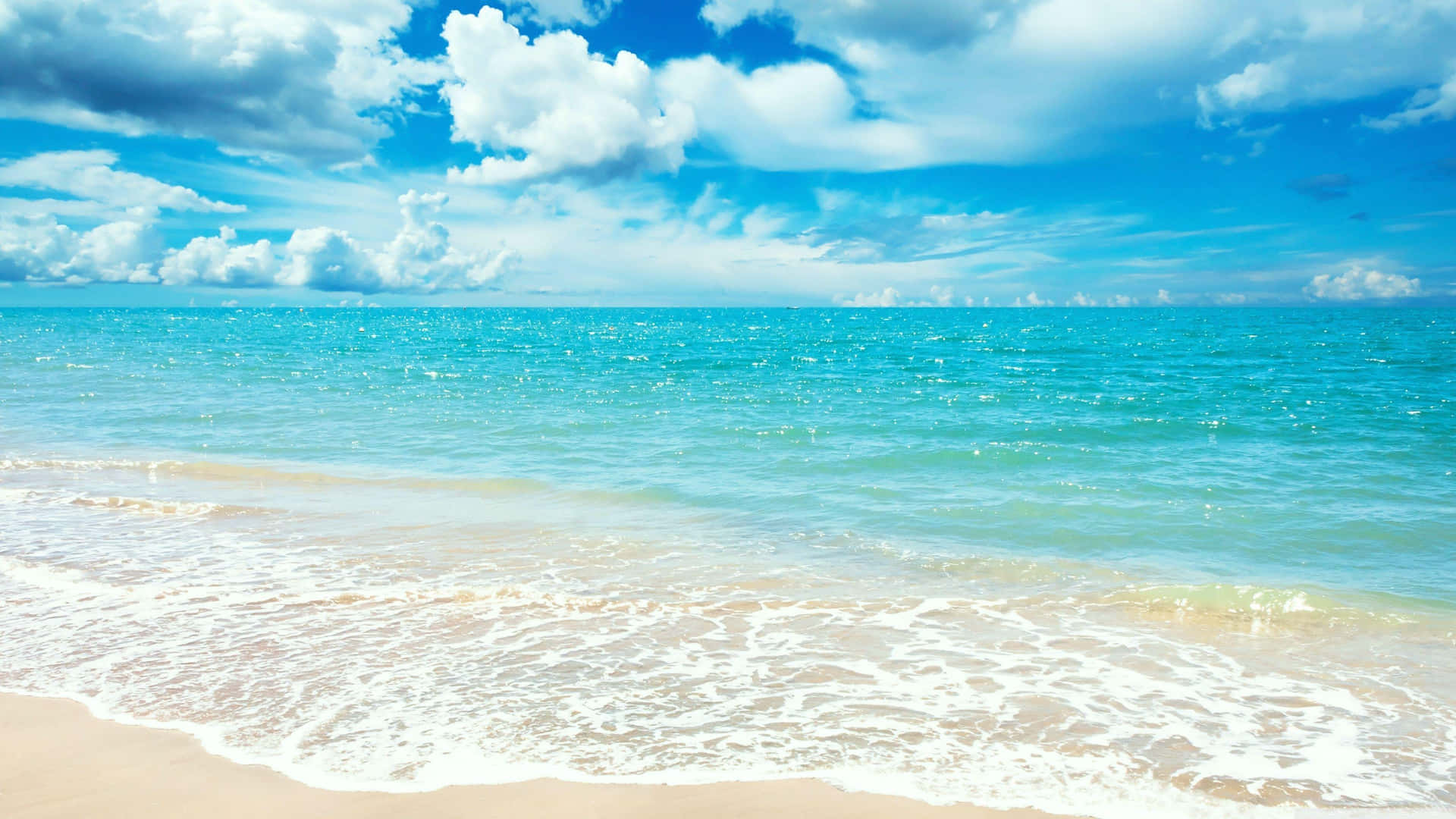 Beautiful Crystal Beach Sunny Day Wallpaper