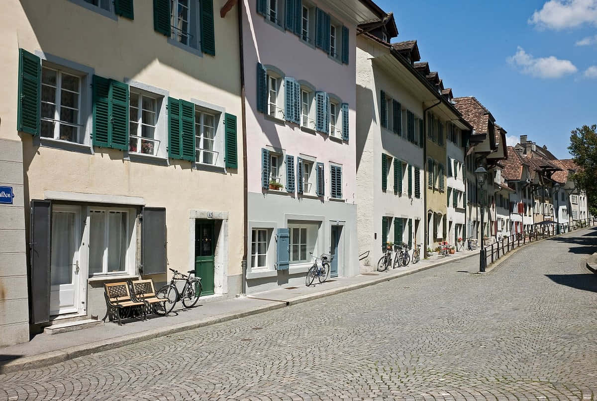 Zonnige Dag In Aarau Zwitserland Achtergrond