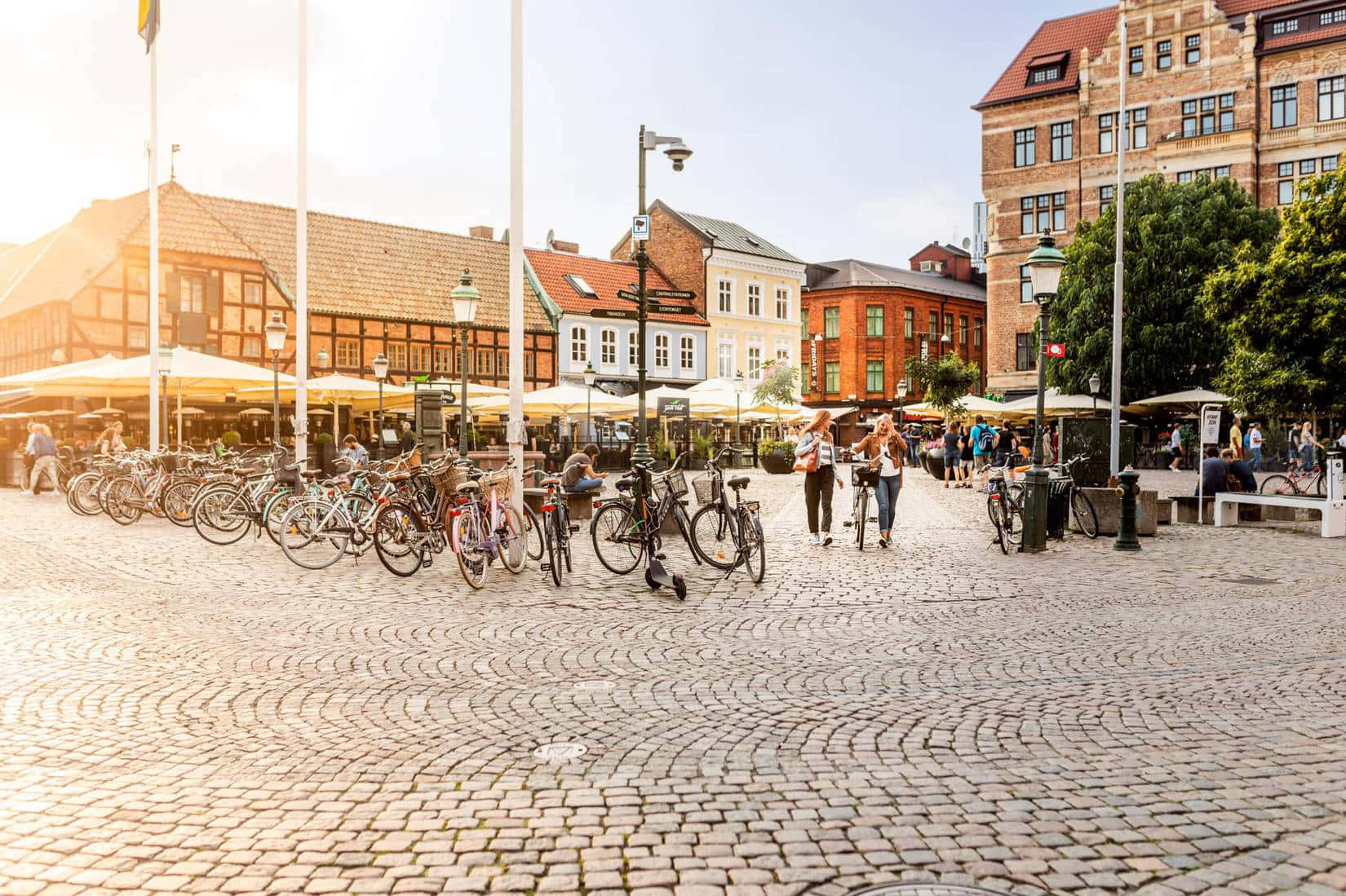 Solfylt Dag I Malmo Torg Bakgrunnsbildet